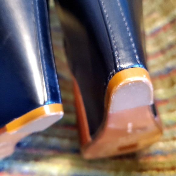 CELINE Black and Brown Wedge Boots - Picture 10 of 13